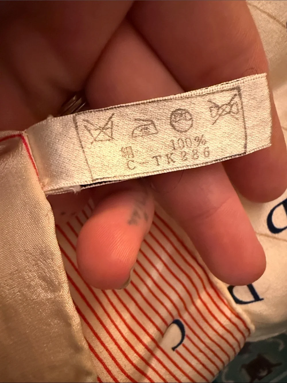 Vintage Christian Dior Logo Scarf in Ivory, cream Blue & Red